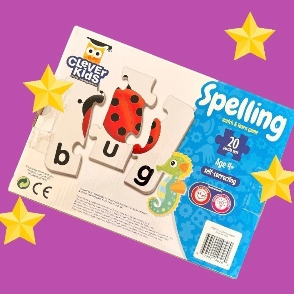2 Boxes of Spelling & Montessori Touch Puzzles 3-5yrs like-new!